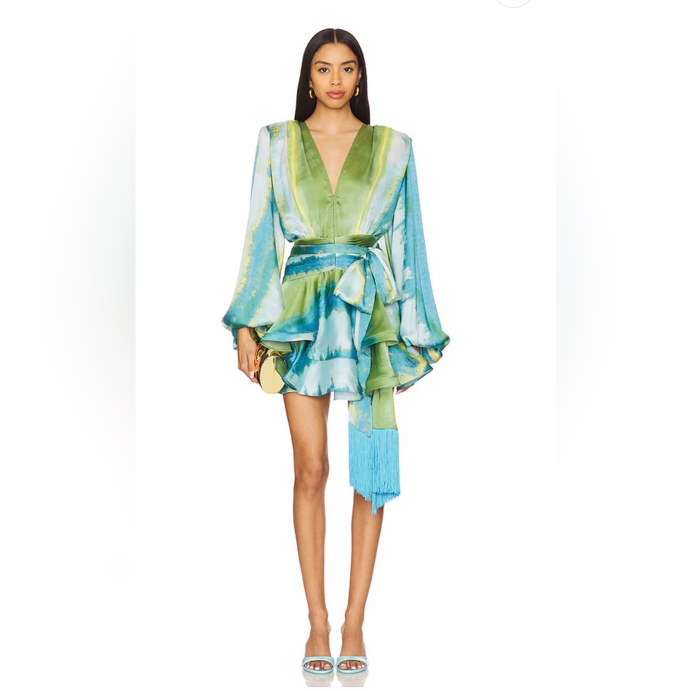 Bedouin Coastal Mini Dress in Blue Multi